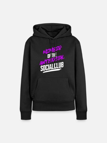 Member Antisocial Introvertiert Spruch - Frauen Premium Bio Hoodie - Schwarz