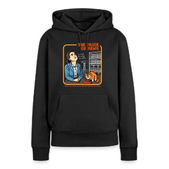 Le prix des pattes - Sweat à capuche Premium bio Femme - noir - Devant - Julia (174cm)