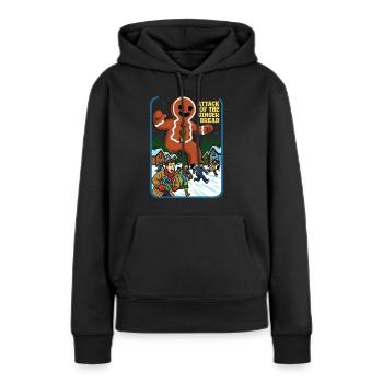 Angriff des Lebkuchens - Frauen Premium Bio Hoodie - Schwarz - Vorne - Julia (174cm)