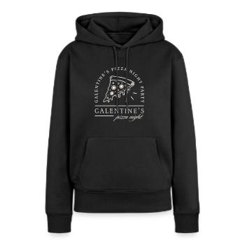 Soirée pizza des Galentines, dîner de fille de la Saint-Valentin - Sweat à capuche Premium bio Femme - noir - Devant - Julia (174cm)