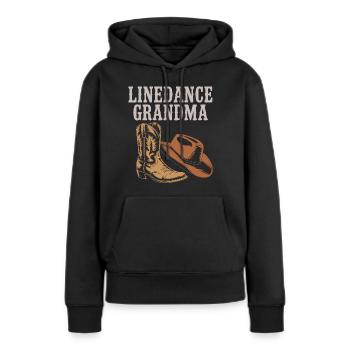 Bottes de grand-mère en ligne - Sweat à capuche Premium bio Femme - noir - Devant - Julia (174cm)