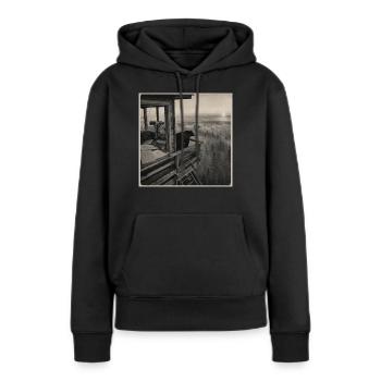 Forêt de brouillard d’ours de la faune Crime animal vintage - Sweat à capuche Premium bio Femme - noir - Devant - Julia (174cm)