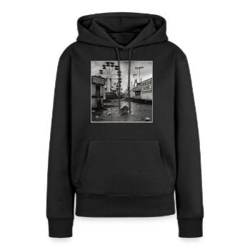 Verlassener Jahrmarkt Waschbär Retro Kirmes Animal - Frauen Premium Bio Hoodie - Schwarz - Vorne - Julia (174cm)