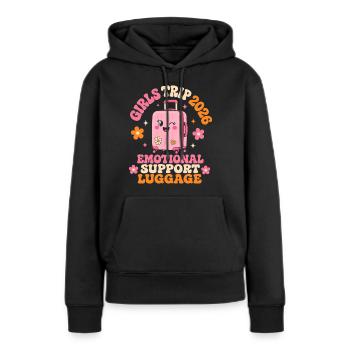 Voyage entre filles 2026 Valises de soutien émotionnel - Sweat à capuche Premium bio Femme - noir - Devant - Julia (174cm)