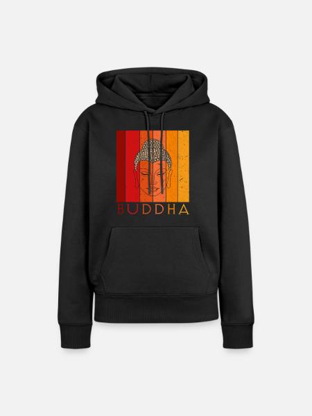 Buddha - Frauen Premium Bio Hoodie - Schwarz