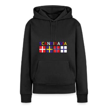 Scandinavie - Sweat à capuche Premium bio Femme - noir - Devant - Julia (174cm)