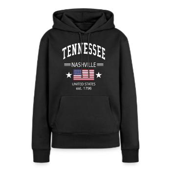 Tennessee - Frauen Premium Bio Hoodie - Schwarz - Vorne - Julia (174cm)
