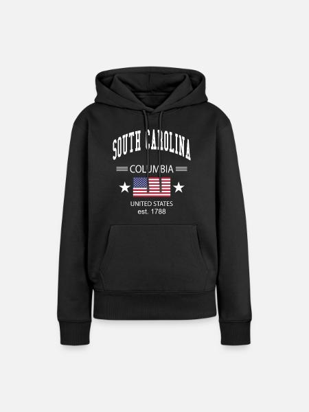 South Carolina - Frauen Premium Bio Hoodie - Schwarz