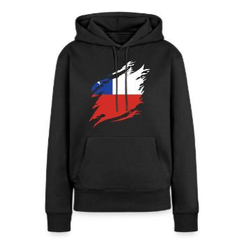 Chile Flagge Südamerika Chilenische Fahne Vintage - Frauen Premium Bio Hoodie - Schwarz - Vorne - Julia (174cm)
