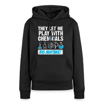 Chimiste Chimiste Chimiste Chimiste Technicien de laboratoire de chimie - Sweat à capuche Premium bio Femme - noir - Devant - Julia (174cm)