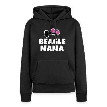 Beagle Mama Schleife - Frauen Premium Bio Hoodie - Schwarz - Vorne - Julia (174cm)