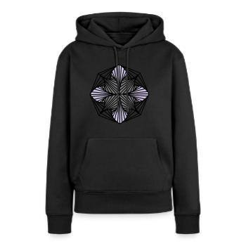 Geometrische Kunst: Achteck (schattiert) - Frauen Premium Bio Hoodie - Schwarz - Vorne - Julia (174cm)