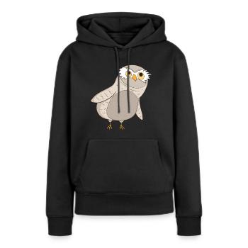 Kauz Eule - Frauen Premium Bio Hoodie - Schwarz - Vorne - Julia (174cm)