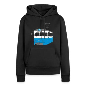 Göteborg Straßenbahn - Frauen Premium Bio Hoodie - Schwarz - Vorne - Julia (174cm)