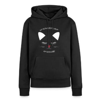 Ich schnarche nicht ich schnurre Katzengesicht - Frauen Premium Bio Hoodie - Schwarz - Vorne - Julia (174cm)