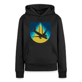 Flugzeug Pilot Luftfahrt - Frauen Premium Bio Hoodie - Schwarz - Vorne - Julia (174cm)