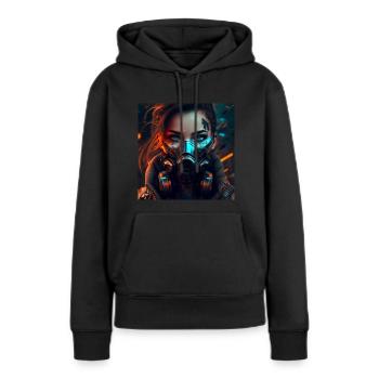 Sci-Fi Frau mit Maske - Frauen Premium Bio Hoodie - Schwarz - Vorne - Julia (174cm)