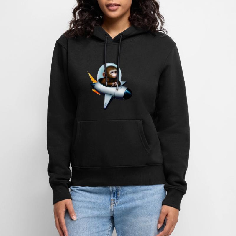 Astronaut Monkey Rocket Space Women’s Premium Organic Hoodie