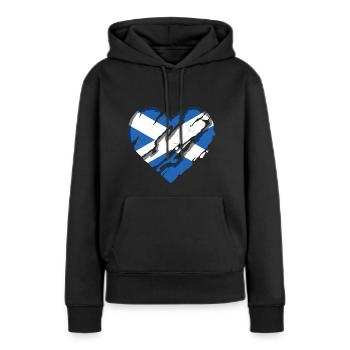 Drapeau de l’Écosse Drapeau écossais Alba GB Royaume-Uni - Sweat à capuche Premium bio Femme - noir - Devant - Julia (174cm)