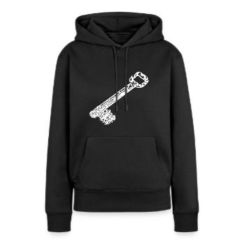 Anciennes clés de maison rustiques rouillées vintage - Sweat à capuche Premium bio Femme - noir - Devant - Julia (174cm)