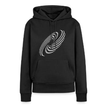 Gedrehte Spirale Planeten Strudel Formation - Frauen Premium Bio Hoodie - Schwarz - Vorne - Julia (174cm)