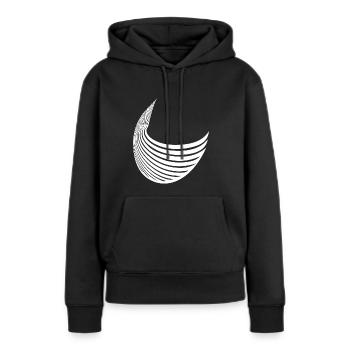 Aile à rayures géométriques - Sweat à capuche Premium bio Femme - noir - Devant - Julia (174cm)