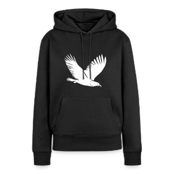 Vogel im Flug - Frauen Premium Bio Hoodie - Schwarz - Vorne - Julia (174cm)