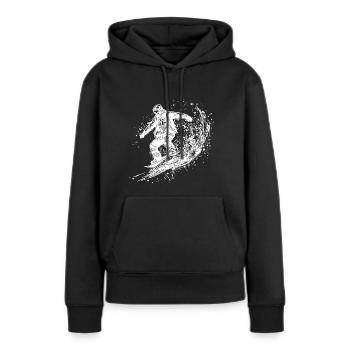 Snowboarding Ride Snowboard Tiefschnee Style - Frauen Premium Bio Hoodie - Schwarz - Vorne - Julia (174cm)