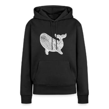 Grande baleine plongeuse Vintage créature de mer - Sweat à capuche Premium bio Femme - noir - Devant - Julia (174cm)