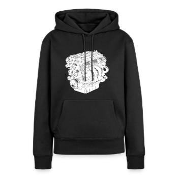 Moteur de ventilateur de cylindre de moteur de moteur de cylindre mécanique - Sweat à capuche Premium bio Femme - noir - Devant - Julia (174cm)