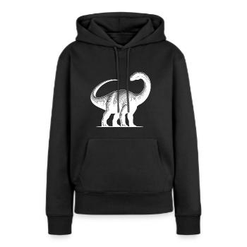 Dinosaure dinosaure dinosaure brachiosaure massif - Sweat à capuche Premium bio Femme - noir - Devant - Julia (174cm)