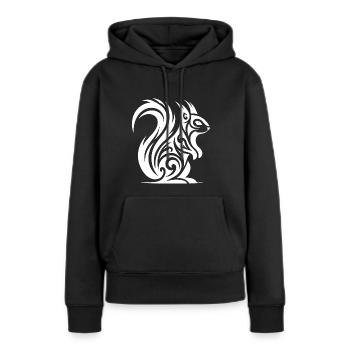 Niedliches Eichhörnchen in Tattoo Style - Frauen Premium Bio Hoodie - Schwarz - Vorne - Julia (174cm)