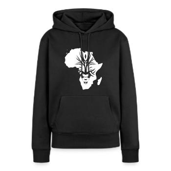 Afrique Continent Masques Bijoux Tatouage - Sweat à capuche Premium bio Femme - noir - Devant - Julia (174cm)
