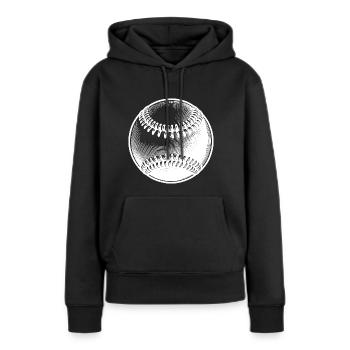 Baseball pour les joueurs de baseball et les fans de baseball - Sweat à capuche Premium bio Femme - noir - Devant - Julia (174cm)