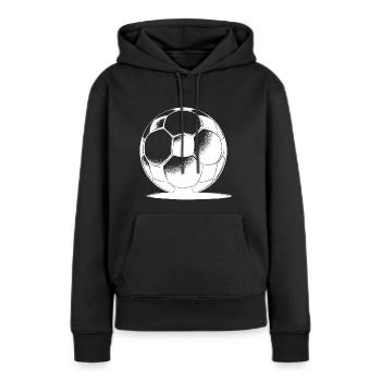 Fußball mit Schatten - Frauen Premium Bio Hoodie - Schwarz - Vorne - Julia (174cm)