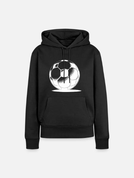 Fußball mit Schatten - Frauen Premium Bio Hoodie - Schwarz