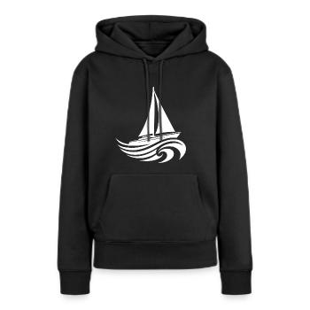 Segelyacht bei schwerem Wellengang - Frauen Premium Bio Hoodie - Schwarz - Vorne - Julia (174cm)