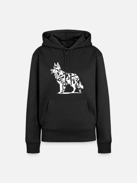 Schäferhund Geometrische Formen - Frauen Premium Bio Hoodie - Schwarz