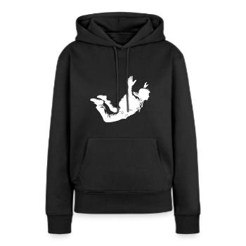 Fallschirmsport Hobby Mann Fallschirmsprung Flug - Frauen Premium Bio Hoodie - Schwarz - Vorne - Julia (174cm)