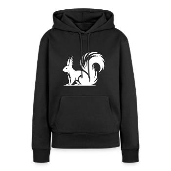 Putzige süsses Eichhörnchen Zeichnung - Frauen Premium Bio Hoodie - Schwarz - Vorne - Julia (174cm)