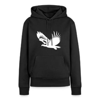 Seeadler auf breiten Schwingen im Aufwind - Frauen Premium Bio Hoodie - Schwarz - Vorne - Julia (174cm)