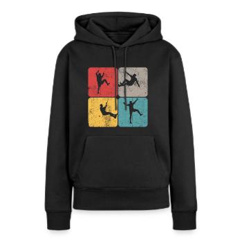 Bouldern Klettersport Sportklettern Geschenk - Frauen Premium Bio Hoodie - Schwarz - Vorne - Julia (174cm)