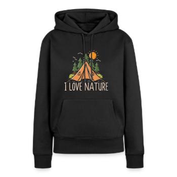 I love Nature, I love nature - Women’s Premium Organic Hoodie - black - Front - Julia (174cm)