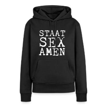 Staatsexamen | Abschluss - Frauen Premium Bio Hoodie - Schwarz - Vorne - Julia (174cm)