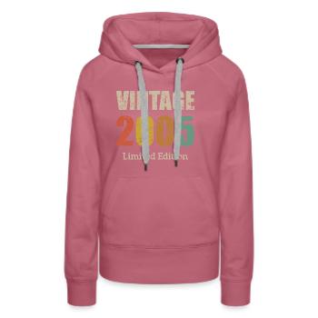 18 years 2005 birthday gift 18 years vintage - Women’s Premium Organic Hoodie - mauve - Front - Isabella (175cm)