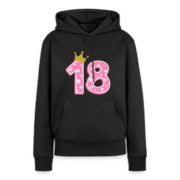 18 Krone 18. Geburtstag 18 Jahre - Frauen Premium Bio Hoodie - Schwarz - Vorne - Julia (174cm)