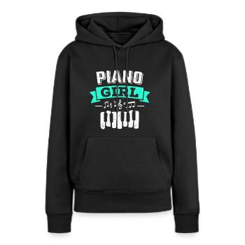 Piano Music Pianist Sheet Music - Women’s Premium Organic Hoodie - black - Front - Julia (174cm)