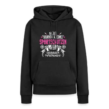 Sportschützin/Sportschießen/Schießstand/Schießen - Frauen Premium Bio Hoodie - Schwarz - Vorne - Julia (174cm)