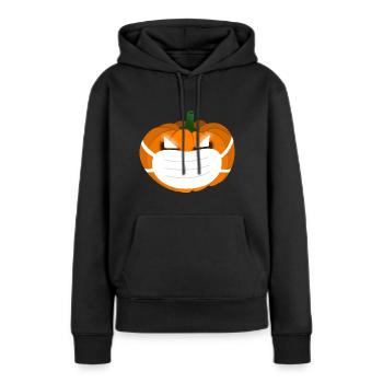 Halloween Kürbis Maske Geschenk - Frauen Premium Bio Hoodie - Schwarz - Vorne - Julia (174cm)