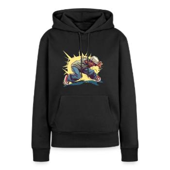 Graphique Breakdancer - Sweat à capuche Premium bio Femme - noir - Devant - Julia (174cm)